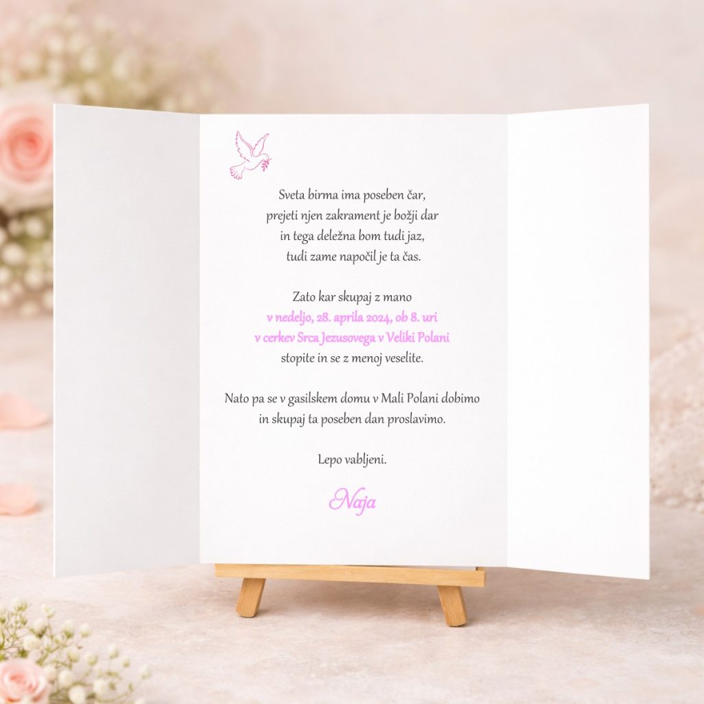 kaj zapisati v vabilu za birmo